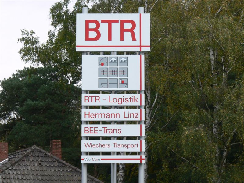 Schildersysteme BTR Logistik