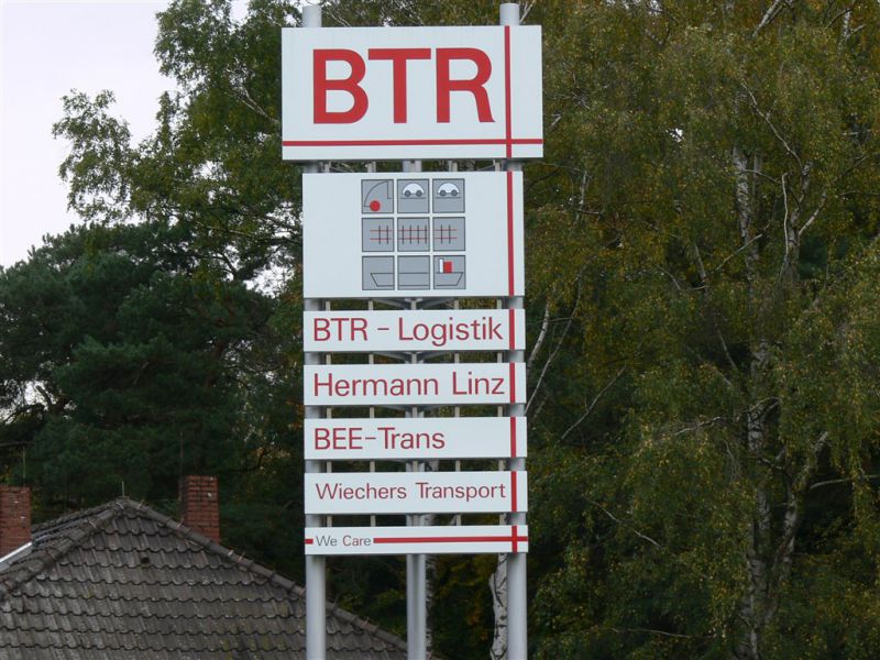 Schildersysteme BTR Logistik