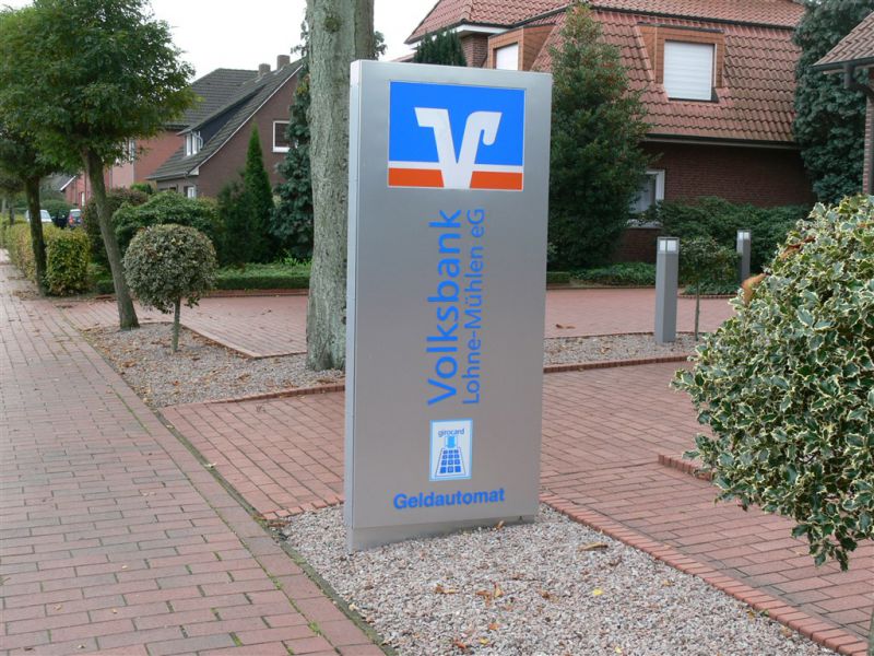 Werbepylone Volksbank Lohne-Mühlen eG
